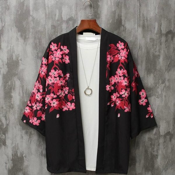 chemise style kimono fleuri