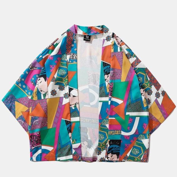 kimono court femme coloré