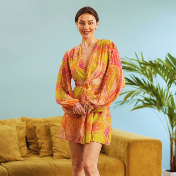 kimono fleuri court