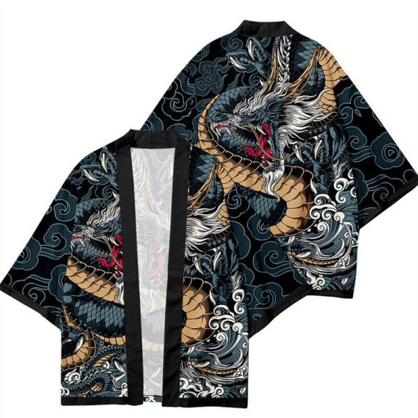 kimono japonais homme court dragon