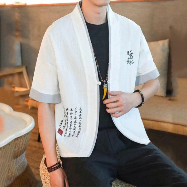 kimono manche courte de nuit homme