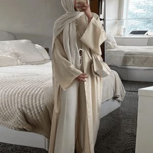 robe longue kimono en lin