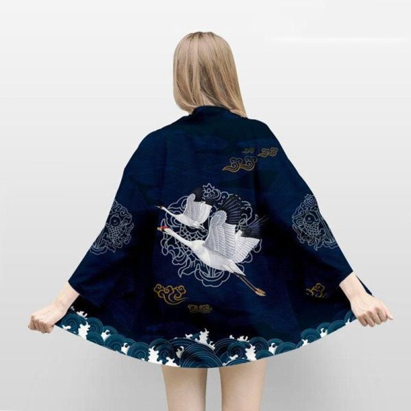 veste kimono bleu nuit